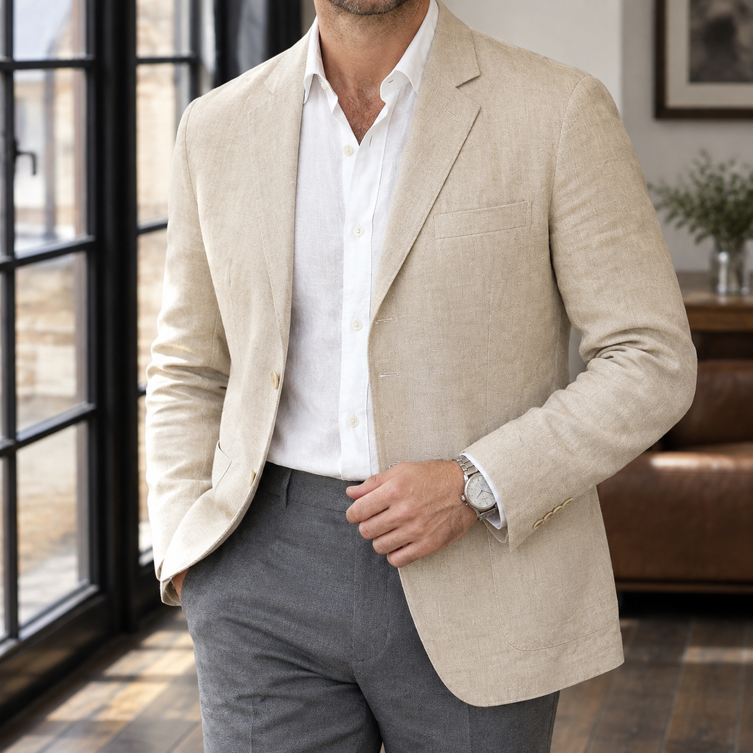 Leander-Hayes Relaxed Blazer - Cream