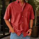 Cassian-Hayes Relaxed Shirt - Red