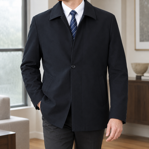 Aaron-York Wool Jacket - Navy Blue