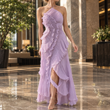 Erin Halter Ruffle Dress - Light Purple