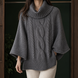 Delaney Cable Poncho - Gray