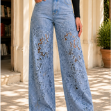 Mabel-Jade Wide Leg Jeans - Blue
