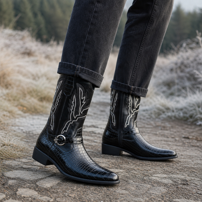 Bianchi-Milano Embroidered Western Boots
