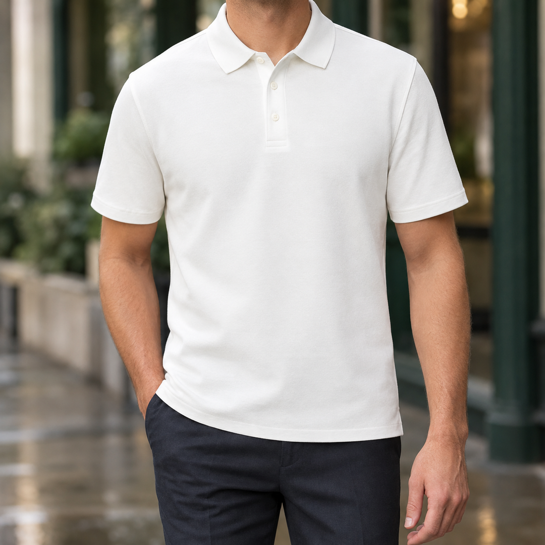Armel-Lane Relaxed Polo - Soft White