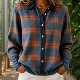 Eloise Plaid Sweater - Blue