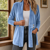 Zenobia Velvet Cardigan - Sky Blue