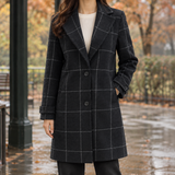 Matilda-Skye Windowpane Coat - Black