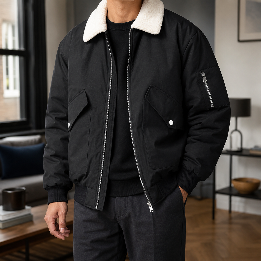 Rafferty-Dean Sherpa Jacket - Black