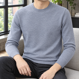 Edmund-Stone Crew Neck Sweater - Gray Blue