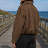 Bernadette-Skye Suede Bomber Jacket - Lead Alternate View