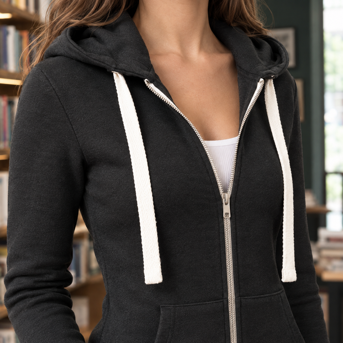 Marianne-Claire Zip Hoodie - Lead Product Detail