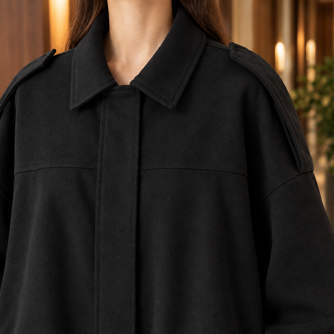 Chantal-Pearl Suede Blouson Jacket - Lead Product Detail