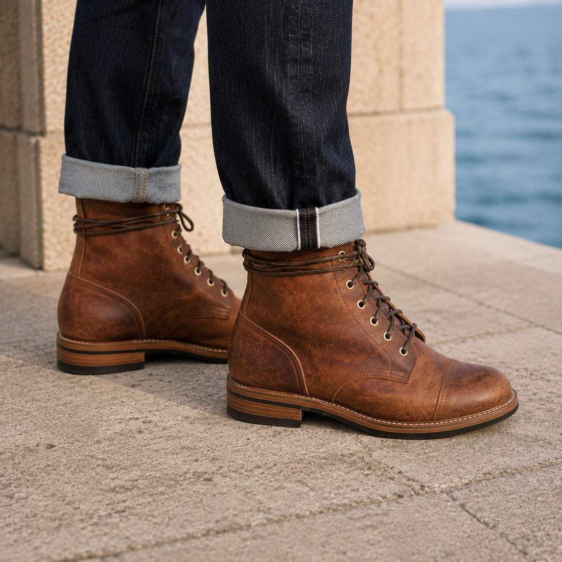 Valente Cap Toe Boots - Lead Alternate View