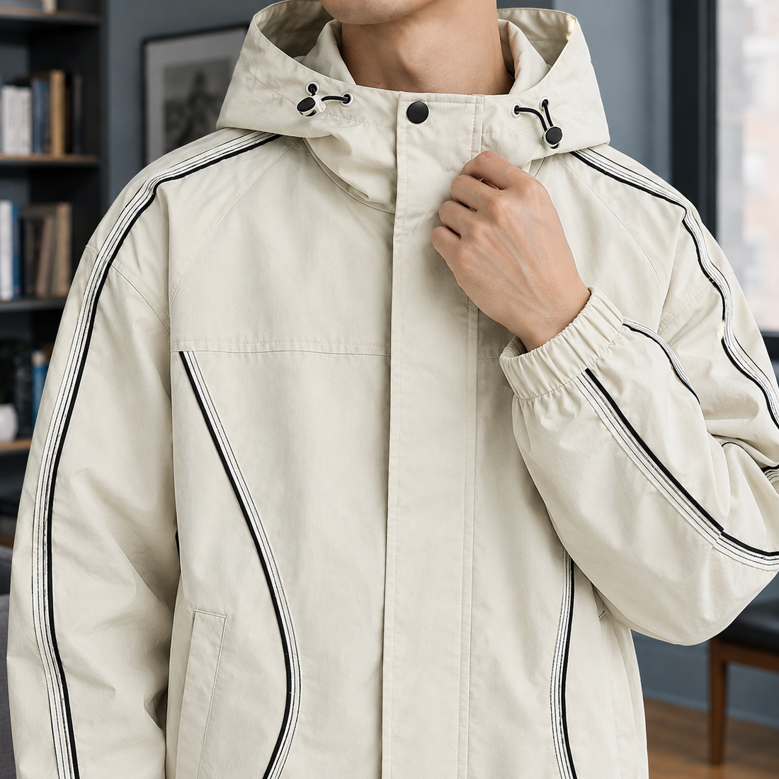 Sterling-West Piped Jacket - Lead Product Detail