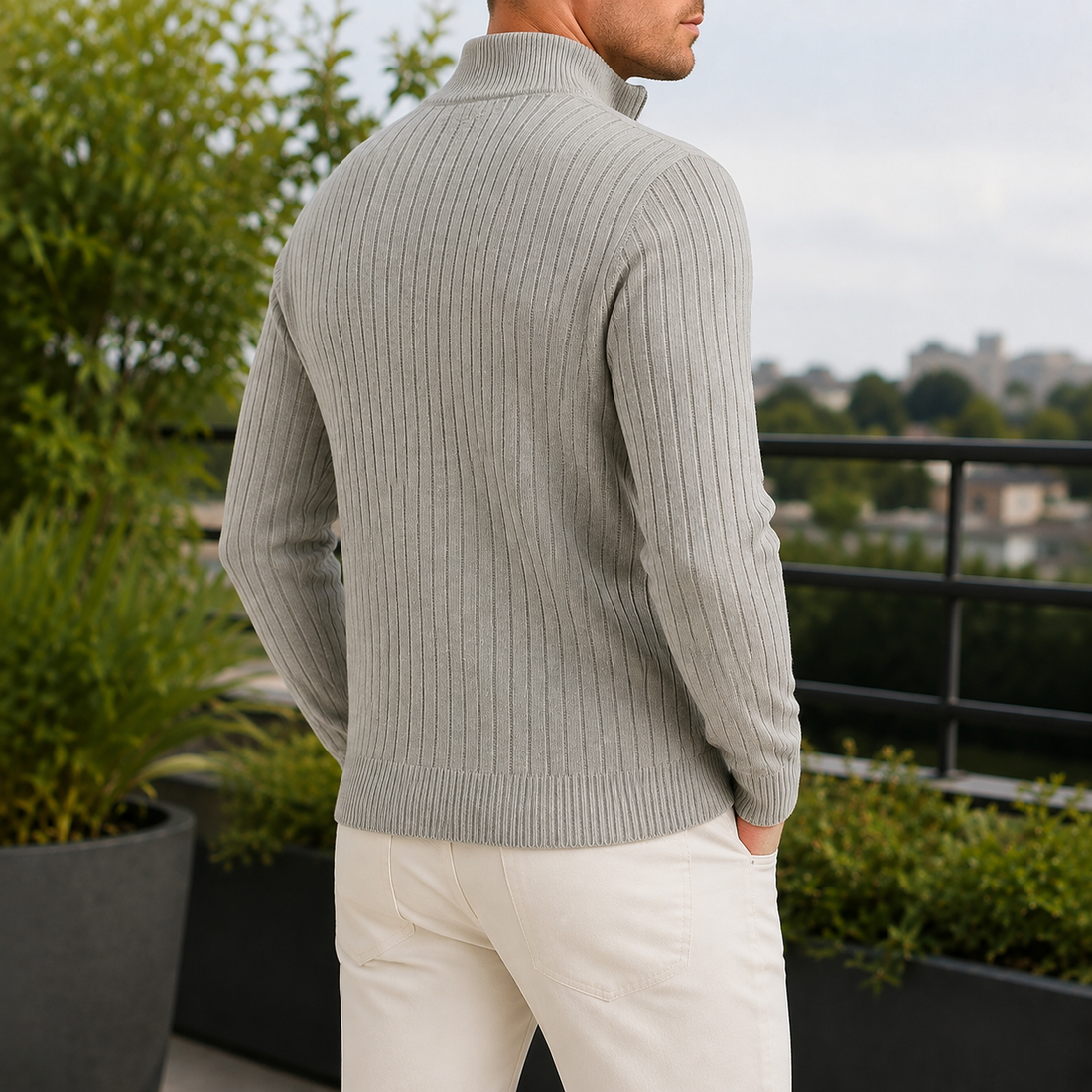 Alec Ribbed Sweater - Lead Alternate View