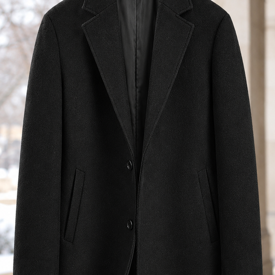 Axel-York Wool Blend Overcoat - Lead Product Detail