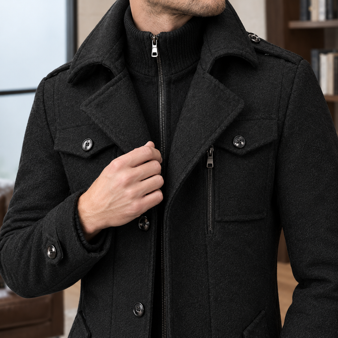 Logan Wool Coat - Lead Product Detail