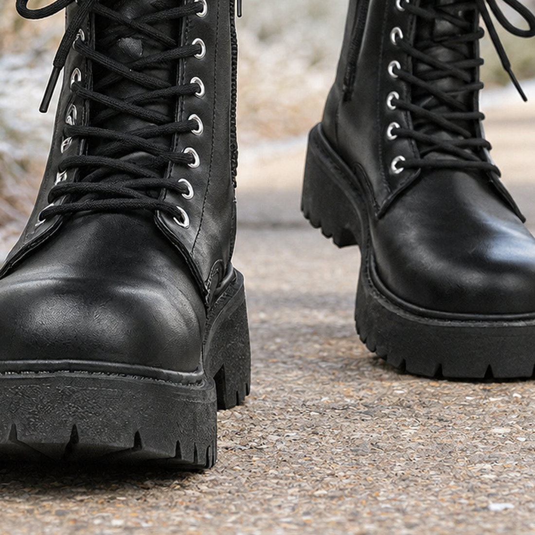 Caldera-Roma Leather Boots - Lead Product Detail