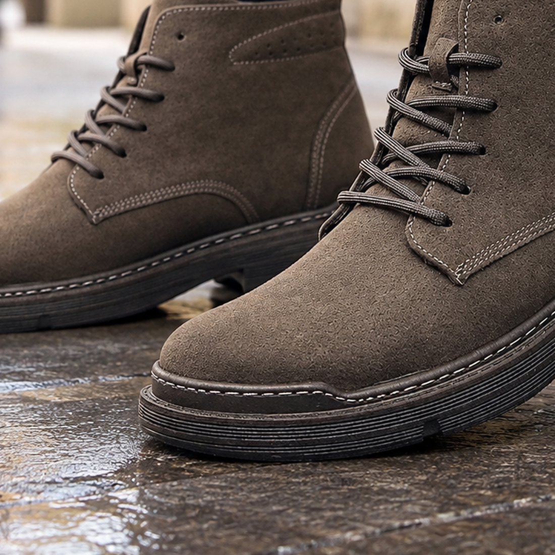 Silvestri-Verona Suede Lace Boots - Lead Product Detail