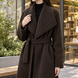 Francesca-Faye Belted Wool Coat - Lead Product Detail