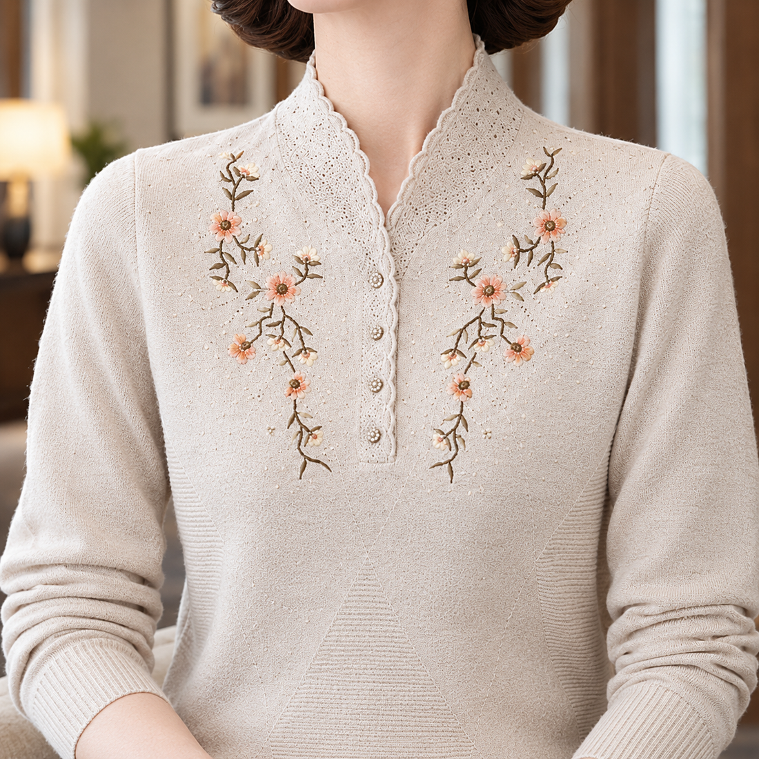 Lara-Claire Wool Sweater - Lead Product Detail