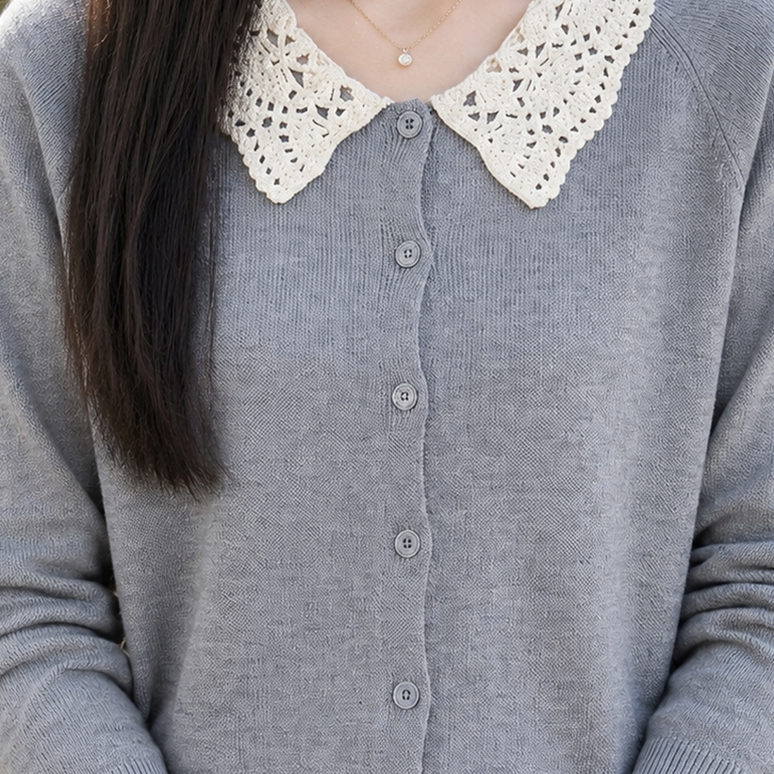 Chloe-Mae Lace Collar Cardigan - Lead Product Detail