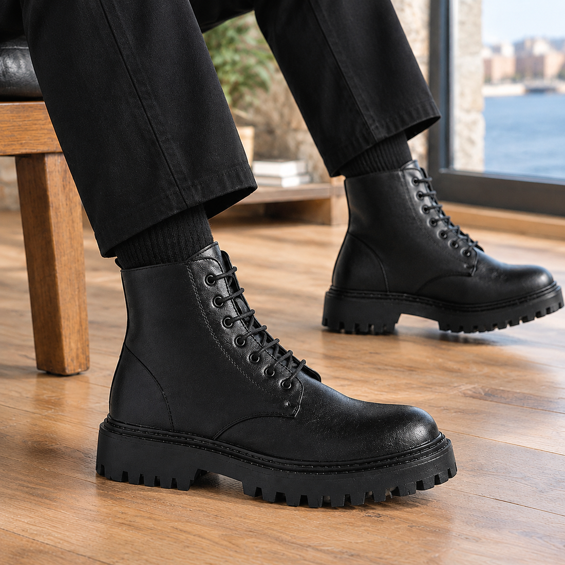 Castellano Leather Boots - Lead Product Detail