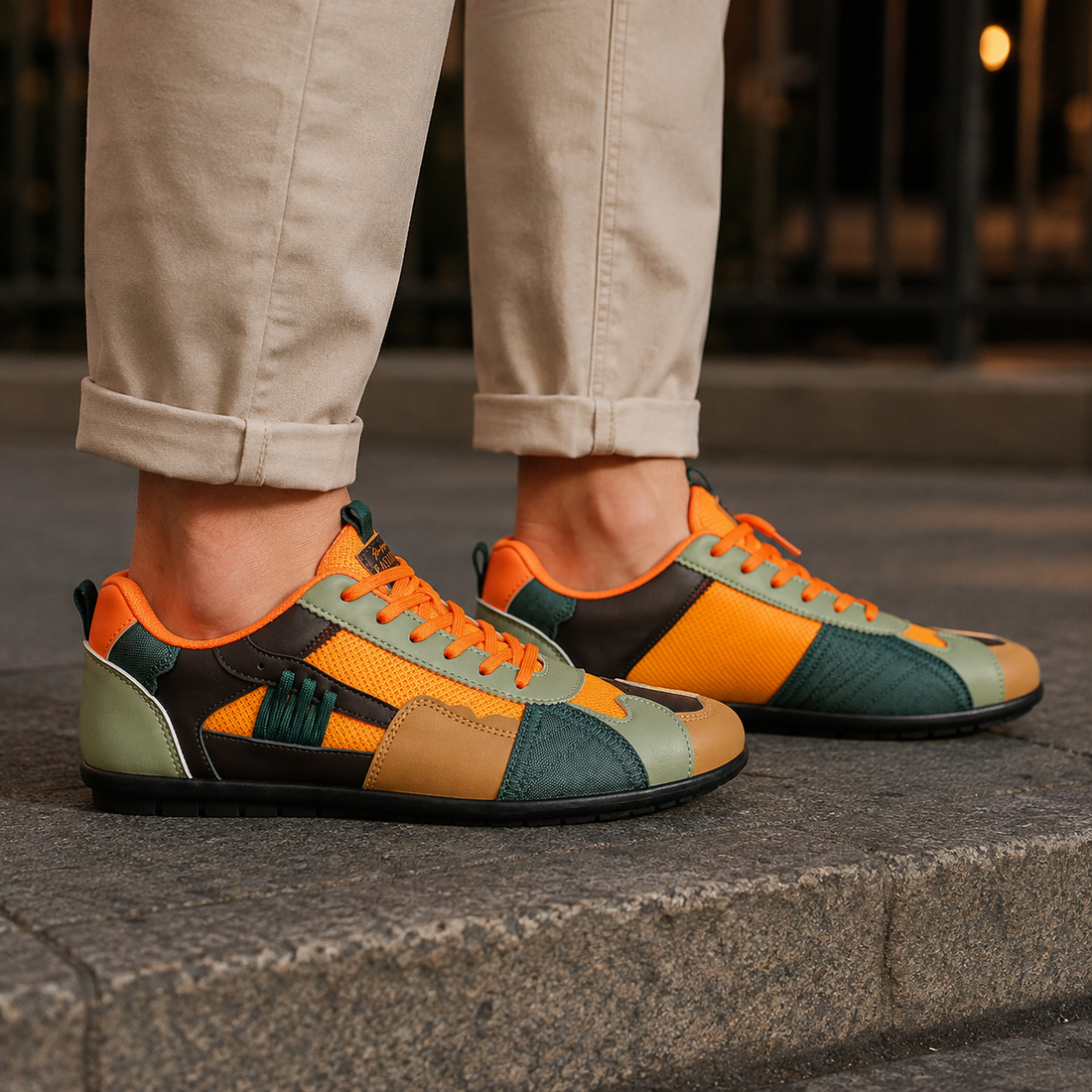 Montero Retro Color-Block Sneakers - Lead Alternate View
