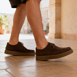 Montanari Suede Moccasin Shoes - Lead Alternate View