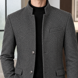 Julian-Wren Stand Collar Overcoat - Lead Product Detail
