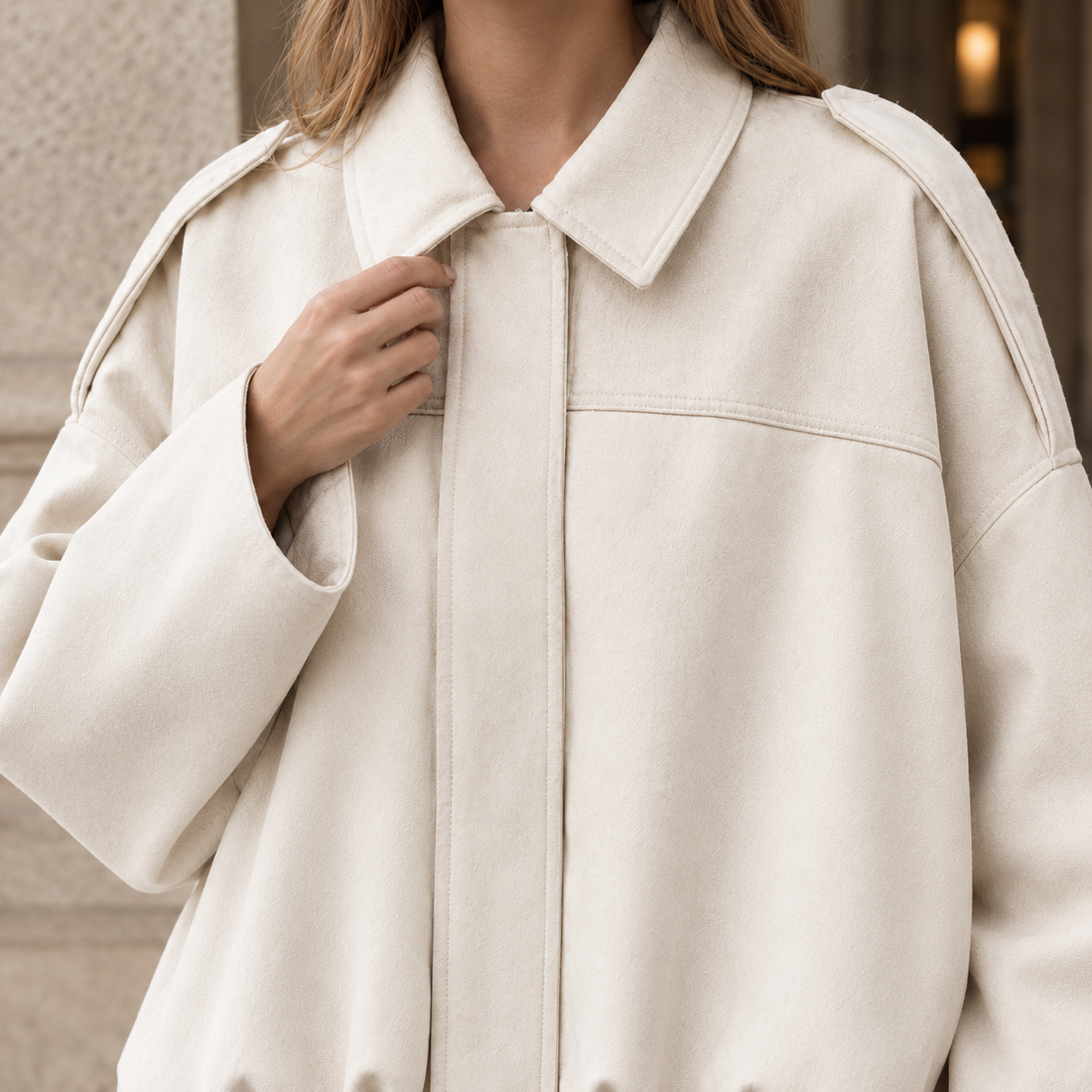 Magdalena-Kate Suede Jacket - Lead Product Detail