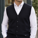Giles Fine Knit Vest - Lead Product Detail