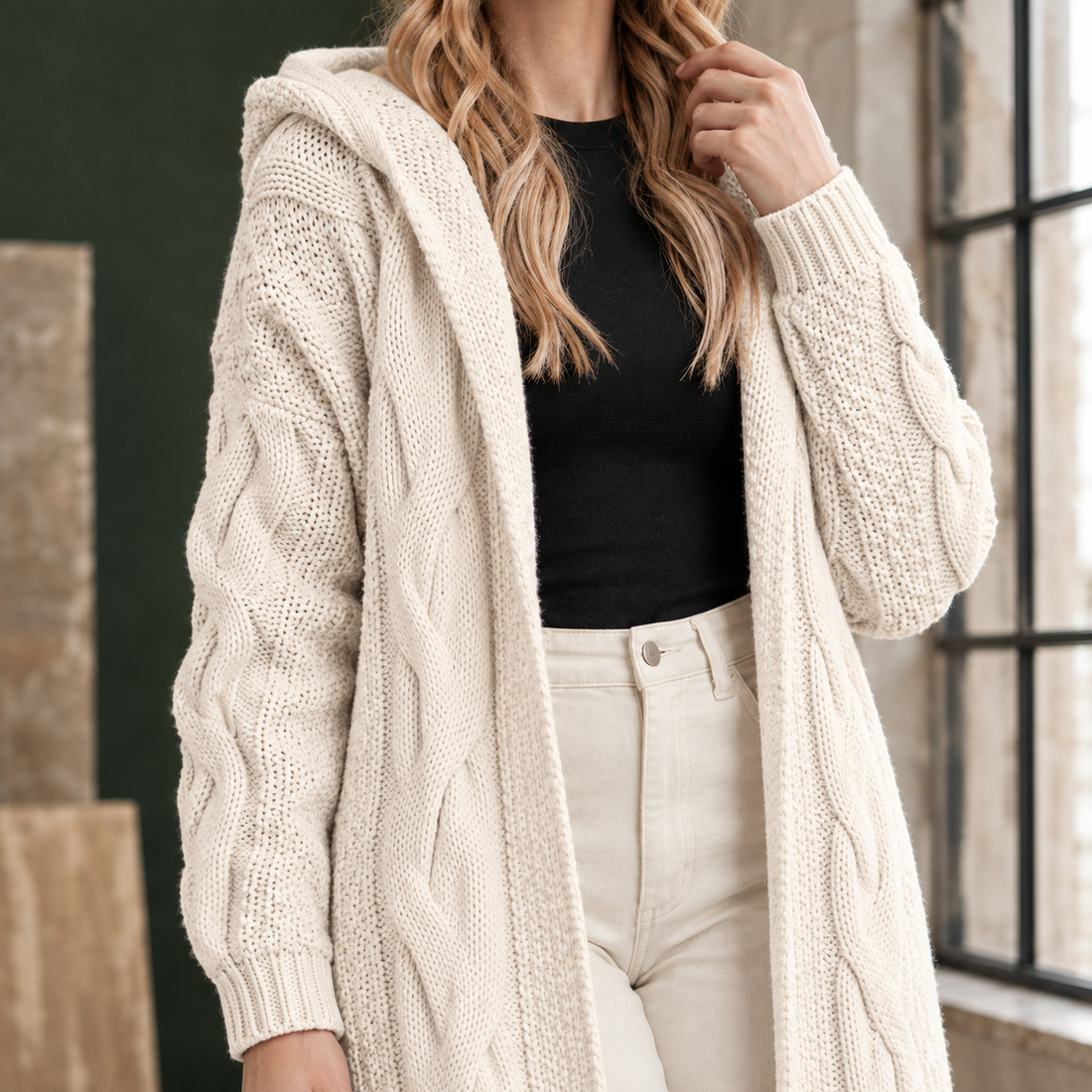 Fenna-Marie Hooded Hoodie - Lead Product Detail
