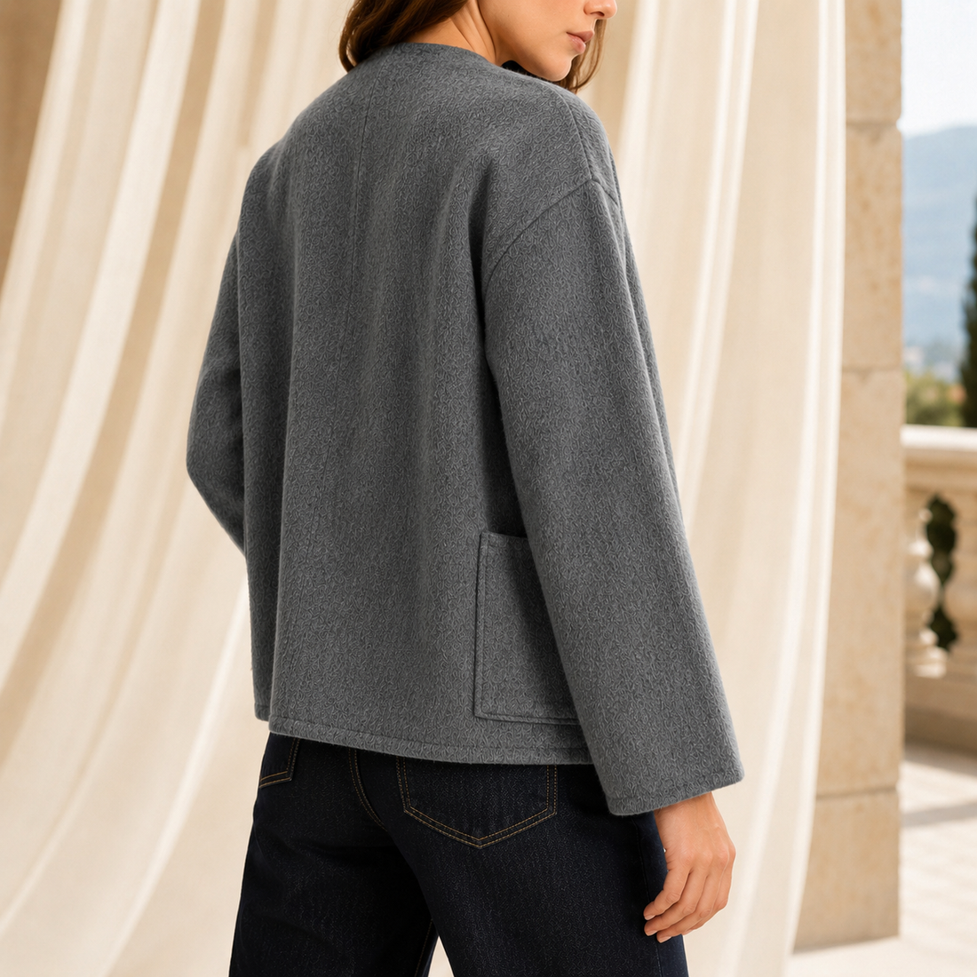 Chiara Frog Closure Jacket - Lead Alternate View