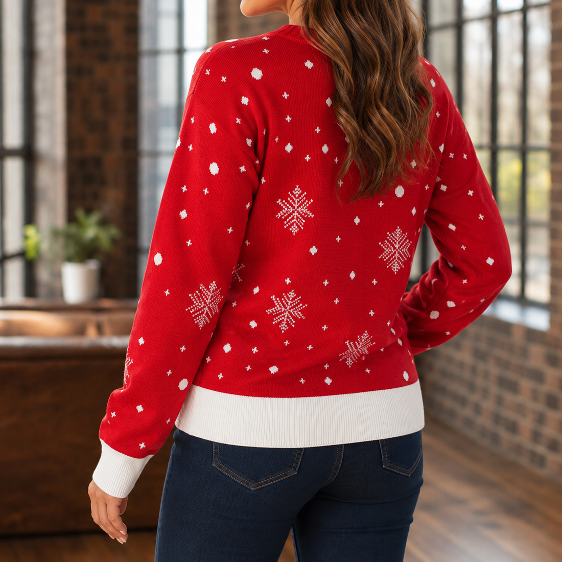 Fenna-Rose Reindeer Sweater - Lead Alternate View