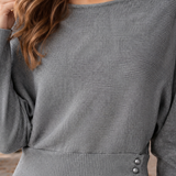 Cleo-Jade Boat Neck Sweater - Lead Product Detail