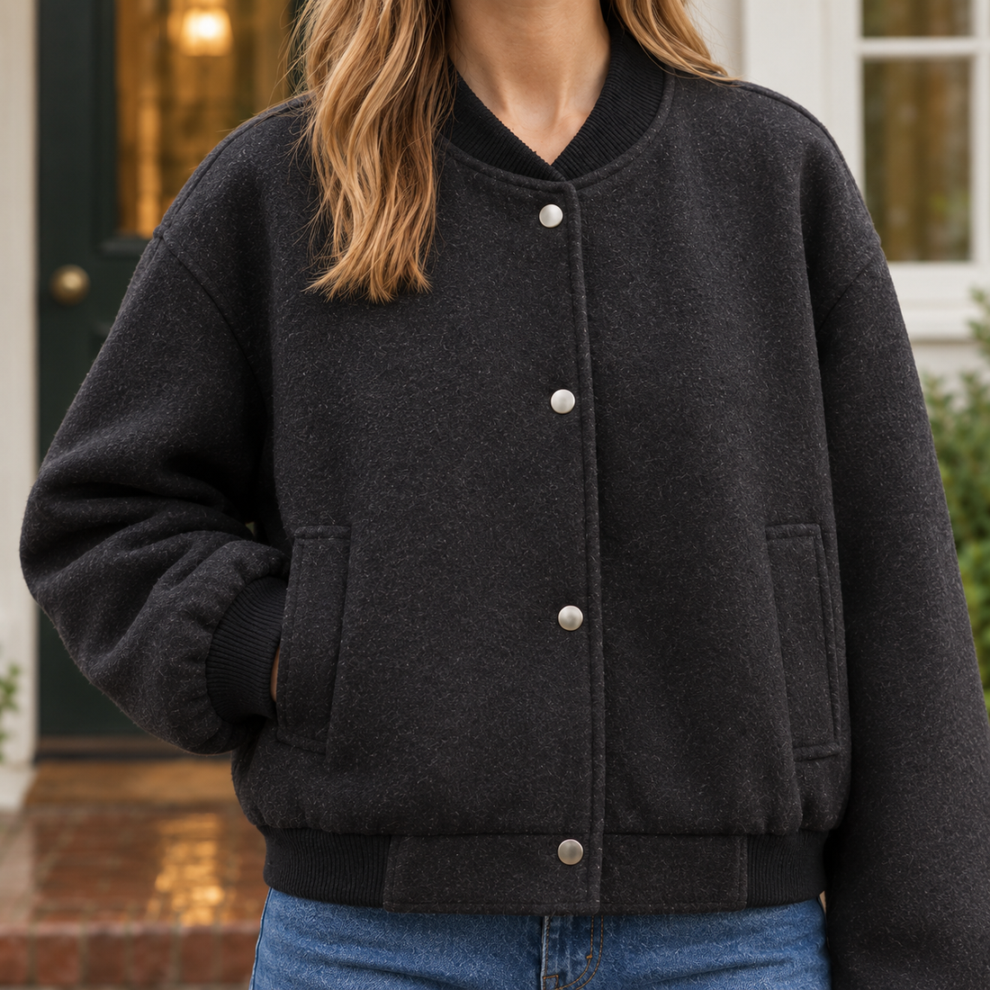 Armelle-Marie Bomber Jacket - Lead Product Detail