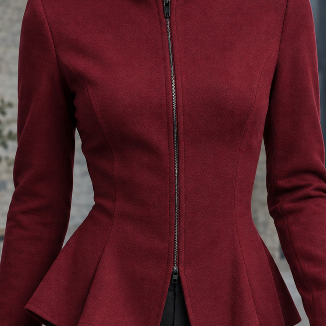 Luna-Sage Fitted Zip Top - Lead Product Detail