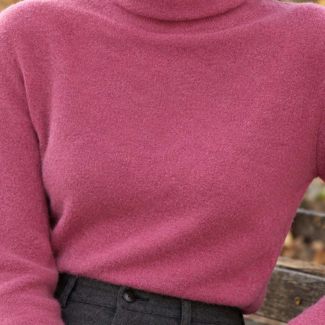 Ameline-Elise Wool Turtleneck Top - Lead Product Detail
