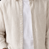 Blaise-Grey Linen Shirt - Lead Product Detail