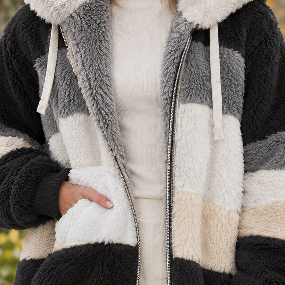 Lucia-Belle Patchwork Jacket - Lead Product Detail