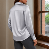 Livia-Belle Relaxed Satin Shirt - Lead Alternate View