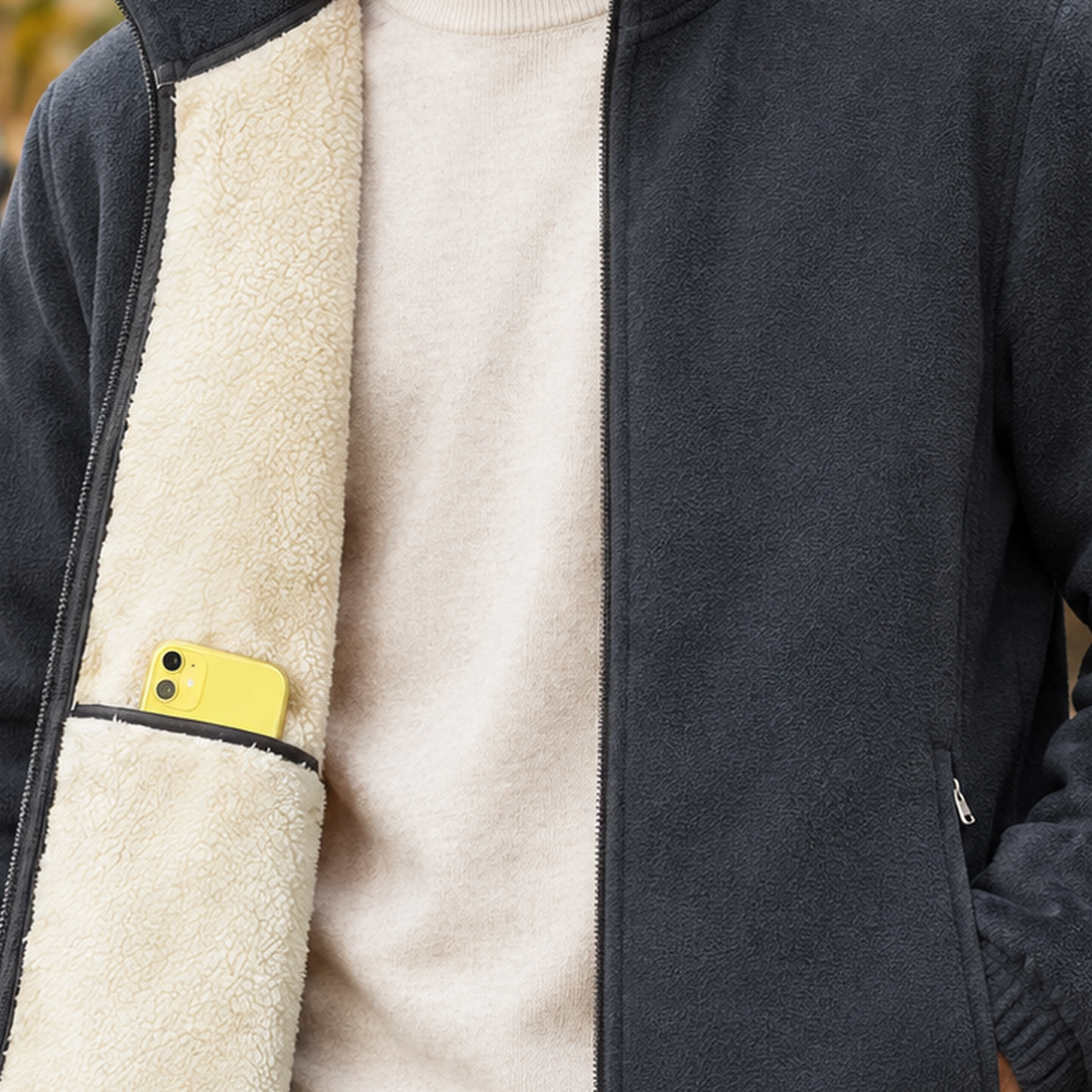 Oswin-Stone Fleece-Lined Jacket - Lead Product Detail