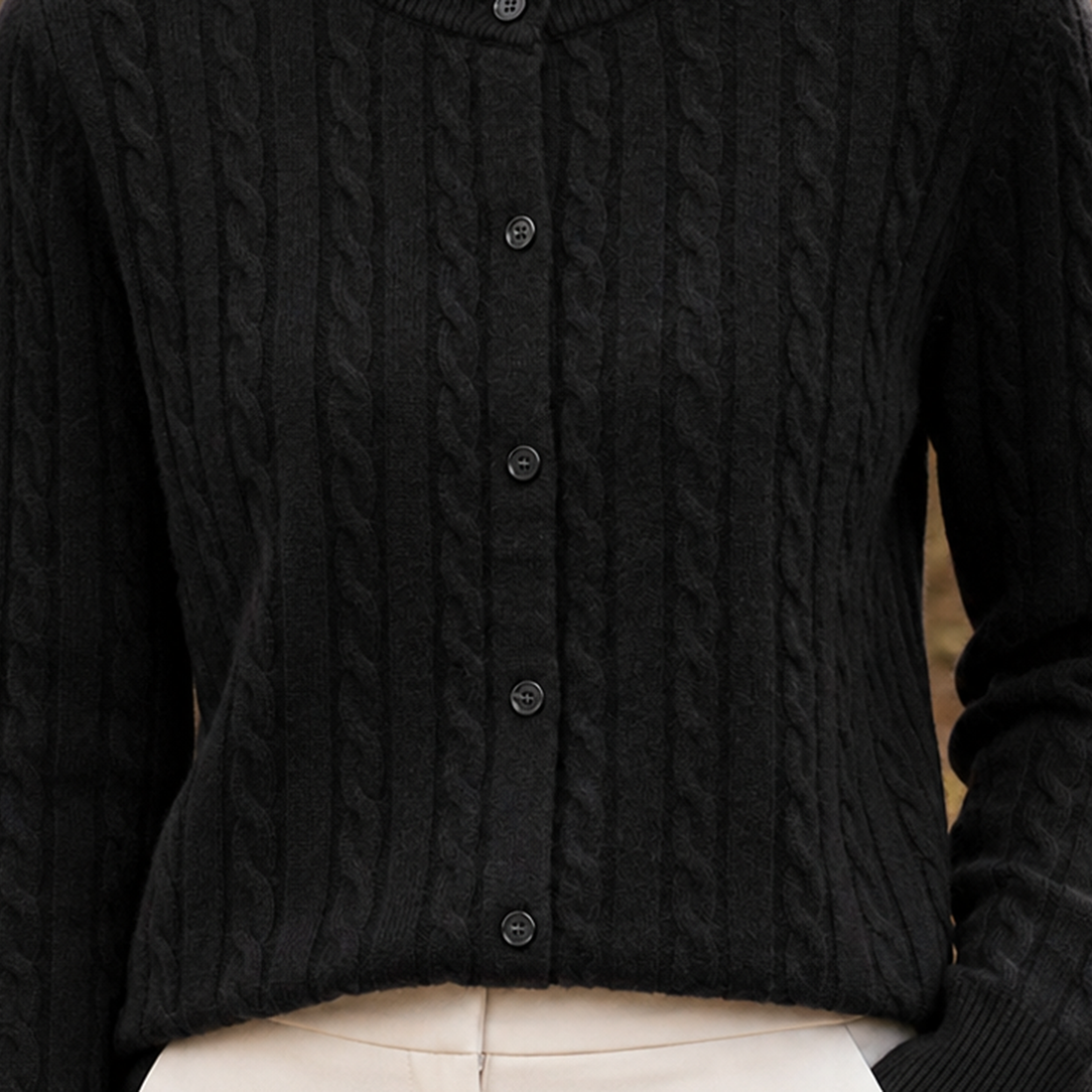 Karen-Eve Cable Knit Cardigan - Lead Product Detail