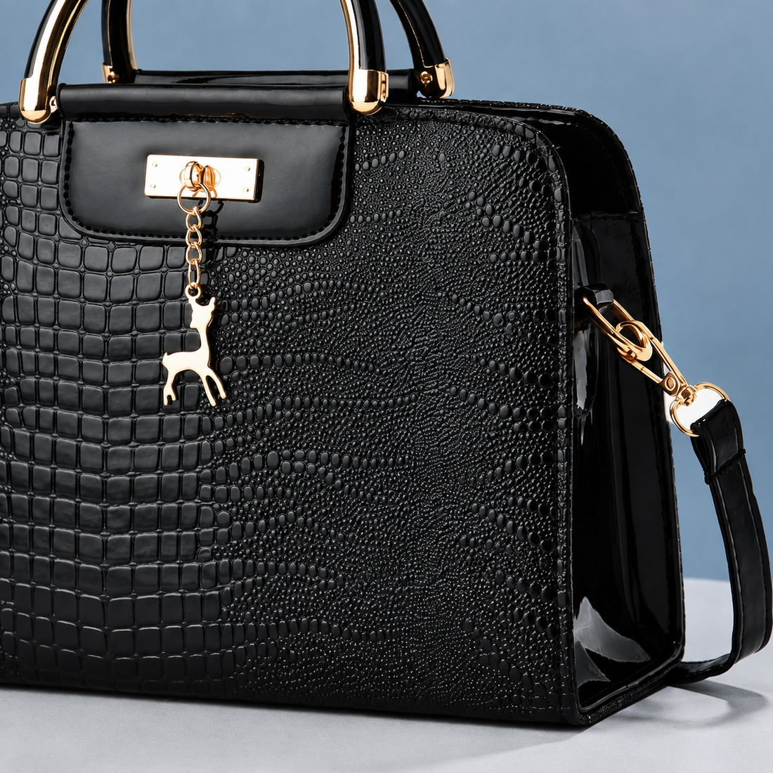 Donatelli Croc Handbag - Lead Product Detail