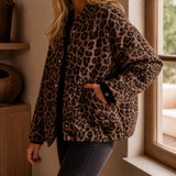 Sabina Leopard Bomber Jacket - Lead Alternate View