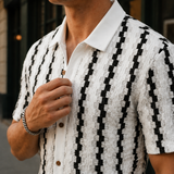 Orson Textured Polo Shirt - Lead Product Detail