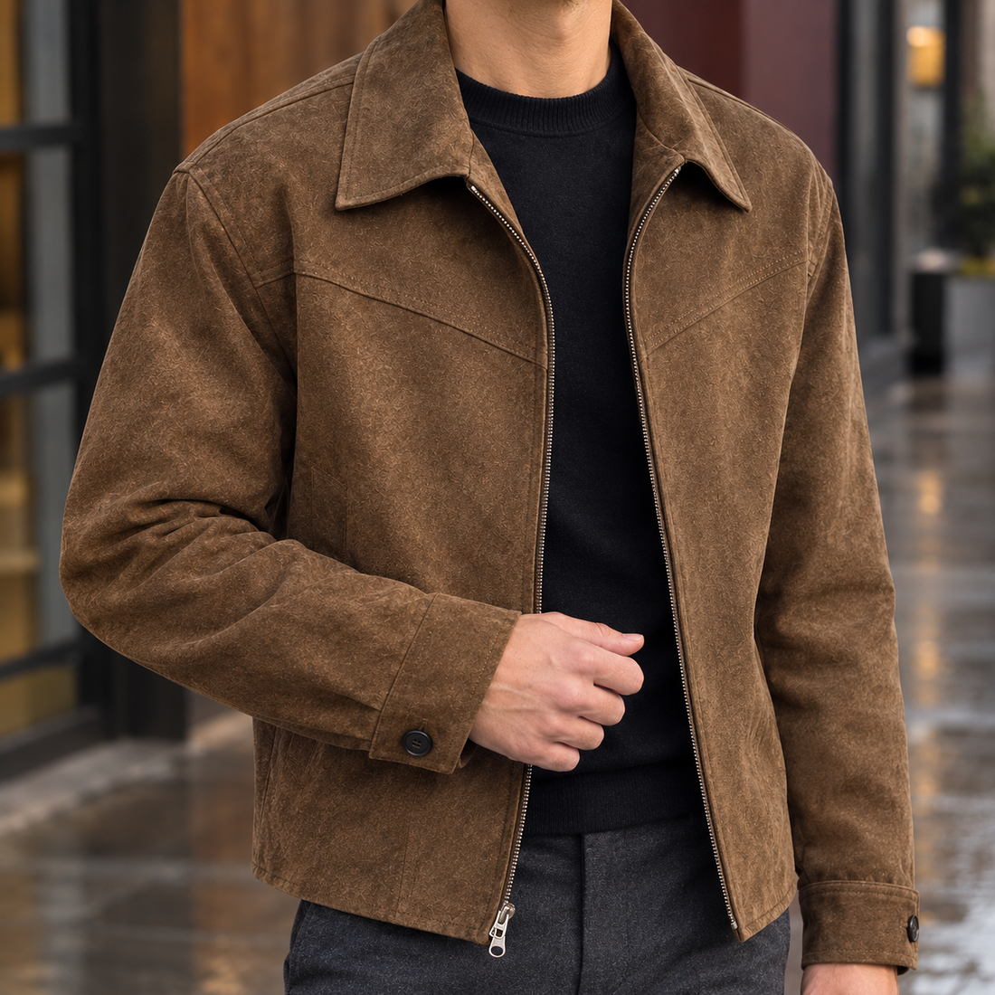 Gregoire-Flynn Suede Jacket - Lead Product Detail