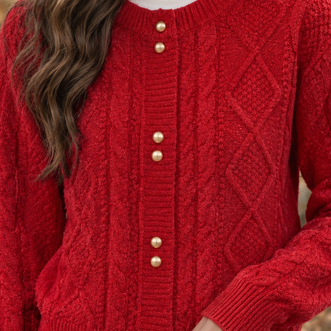 Vivienne-Eve Cable Knit Cardigan - Lead Product Detail
