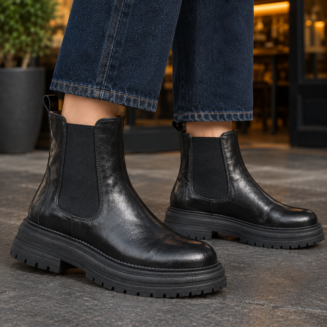 Gattinara Platform Chelsea Boots - Lead Product Detail